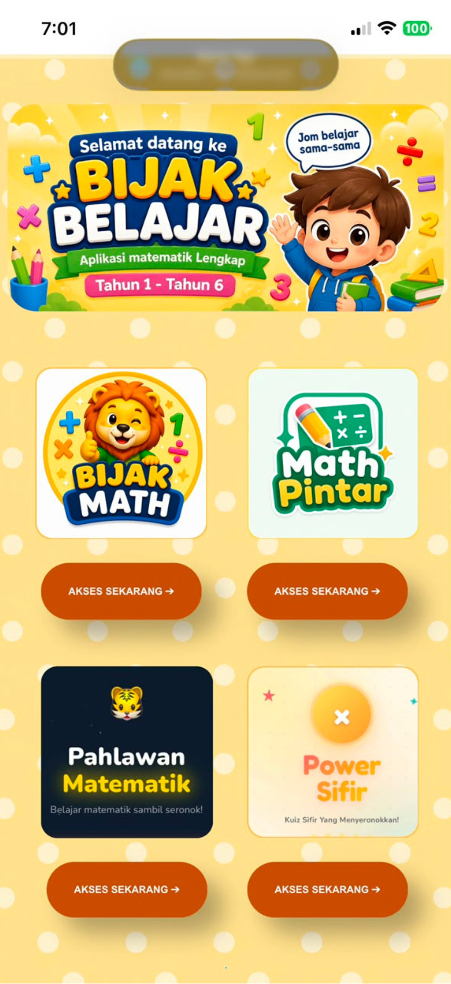 Aplikasi SukaLearn - Menu Utama